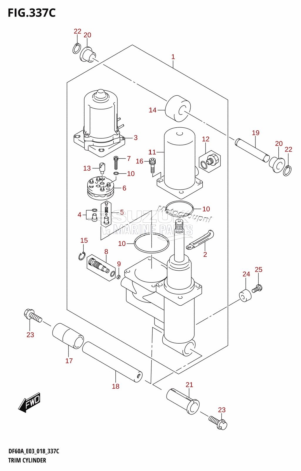 TRIM CYLINDER (DF50AVT,DF60AVT)