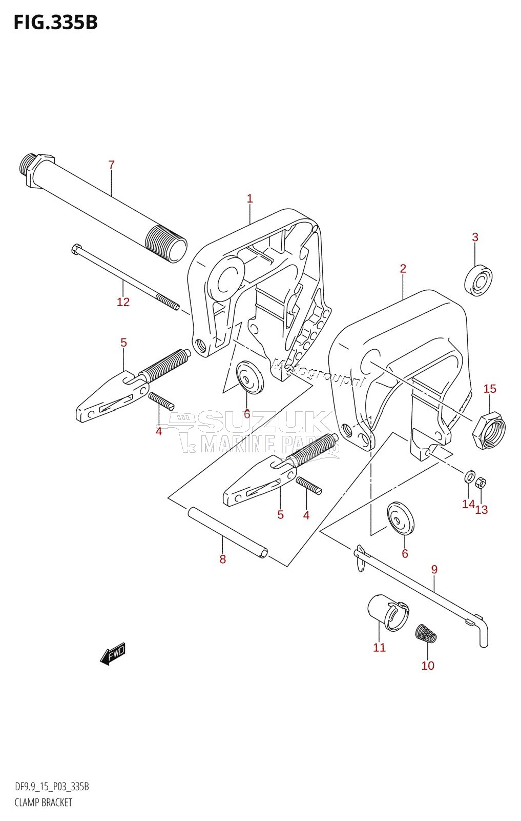 CLAMP BRACKET (DF9.9:(K5,K6,K7,K8,K9),DF9.9R:(K5,K6,K7,K8,K9),DF15:(K5,K6,K7,K8,K9,K10,011))