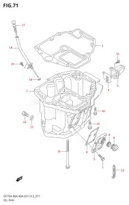 07003F-210001 (2012) 70hp E01 E40-Gen. Export 1 - Costa Rica (DF70A  DF70AT / DF70ATH  DF70ATH) DF70A drawing OIL PAN