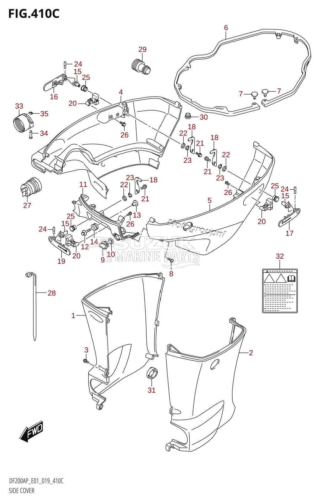 SIDE COVER (DF200AP:E40)