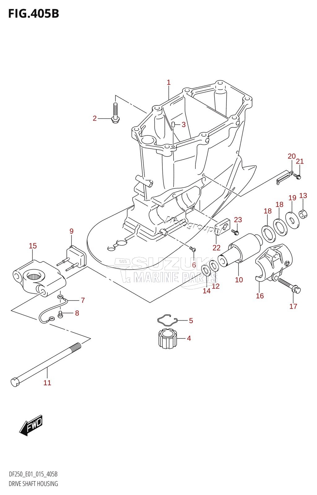 DRIVE SHAFT HOUSING (DF200T:E40:(X-TRANSOM,XX-TRANSOM))