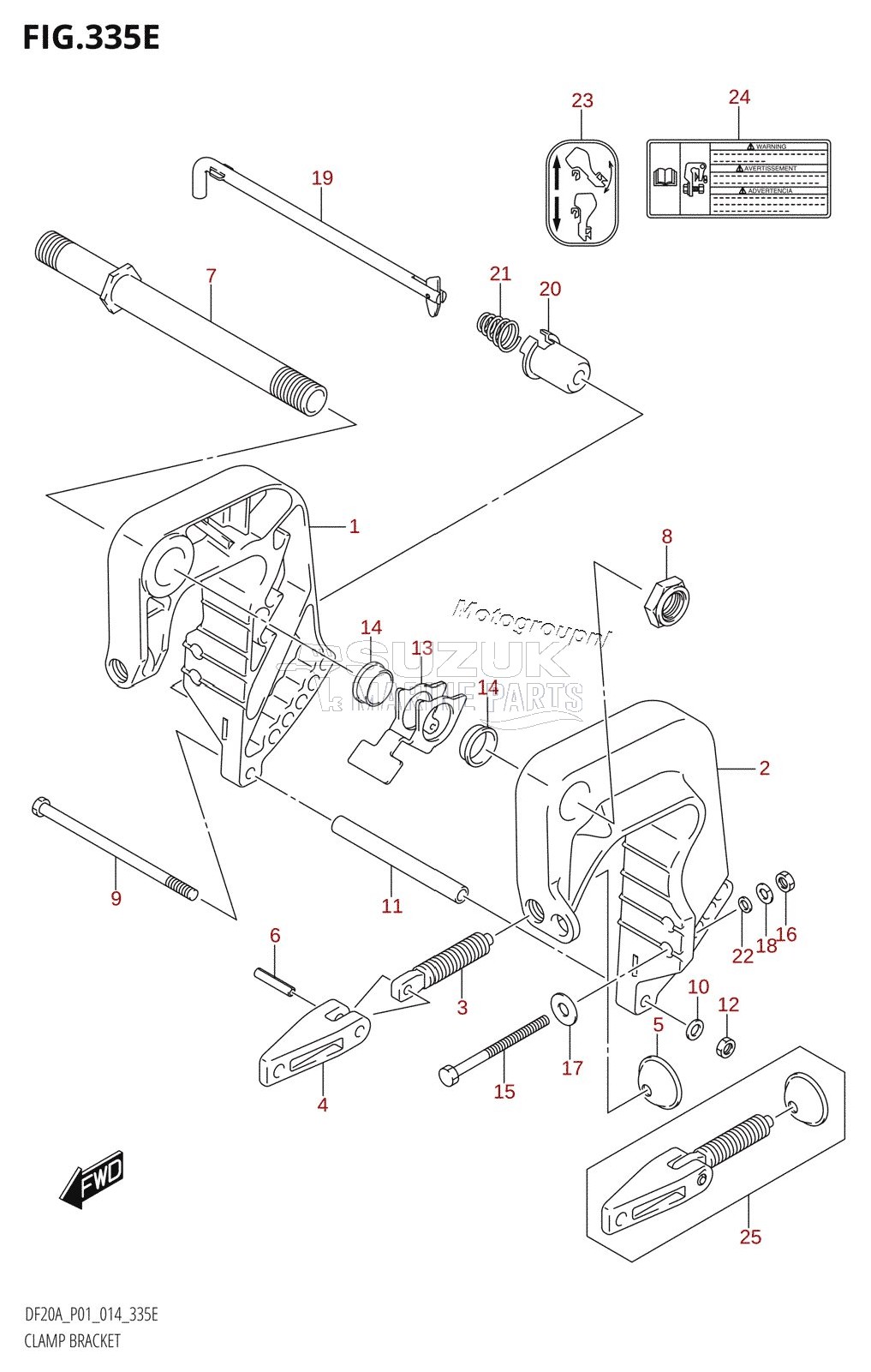 CLAMP BRACKET (DF15AR:P01)