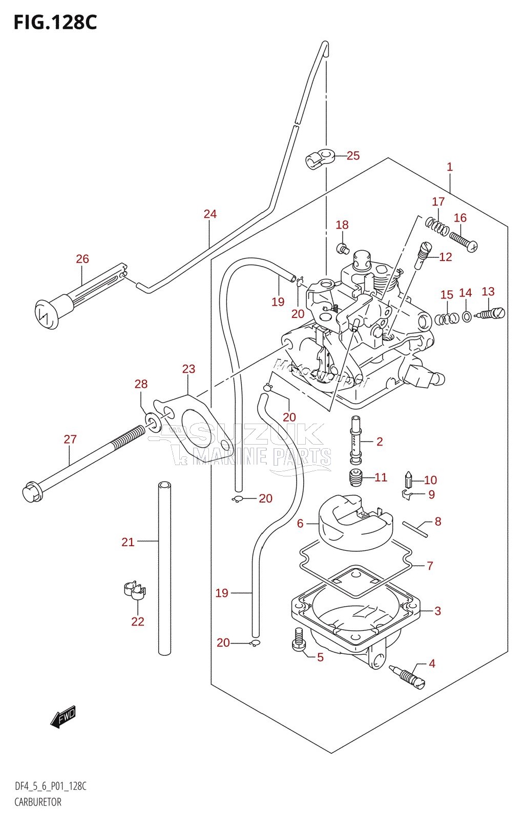 CARBURETOR ((DF4,DF5):(K5,K6,K7,K8,K9,K10,011),DF6:(K4,K5,K6,K7,K8,K9,K10,011))