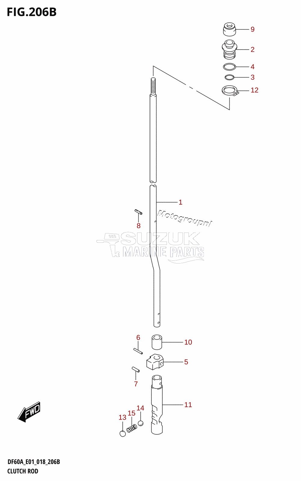 CLUTCH ROD (DF40AQH:E01,DF40ATH:E01,DF50ATH:E01)