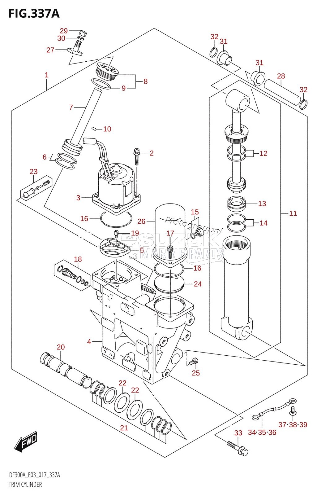 TRIM CYLINDER (DF300A:E03:(X-TRANSOM,XX-TRANSOM))