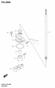 DF200 From 20002F-140001 (E01 E40)  2021 drawing CLUTCH ROD (DF250ST)