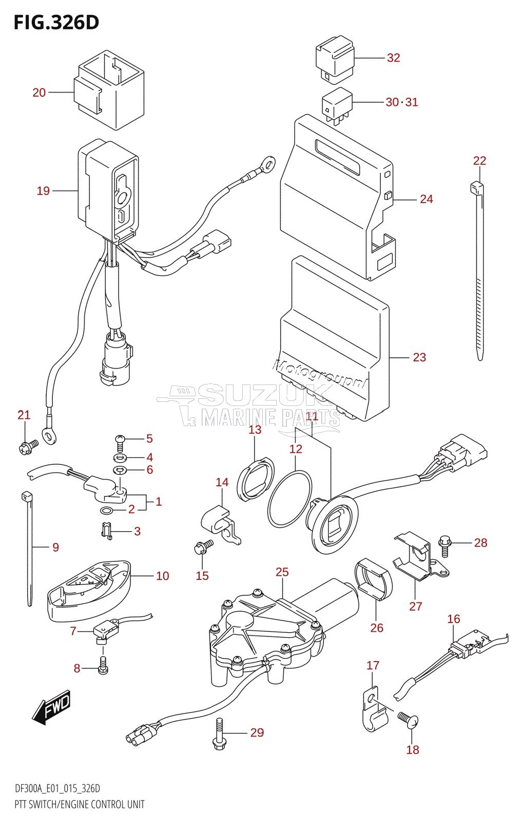 PTT SWITCH /​ ENGINE CONTROL UNIT (DF250A:E40)