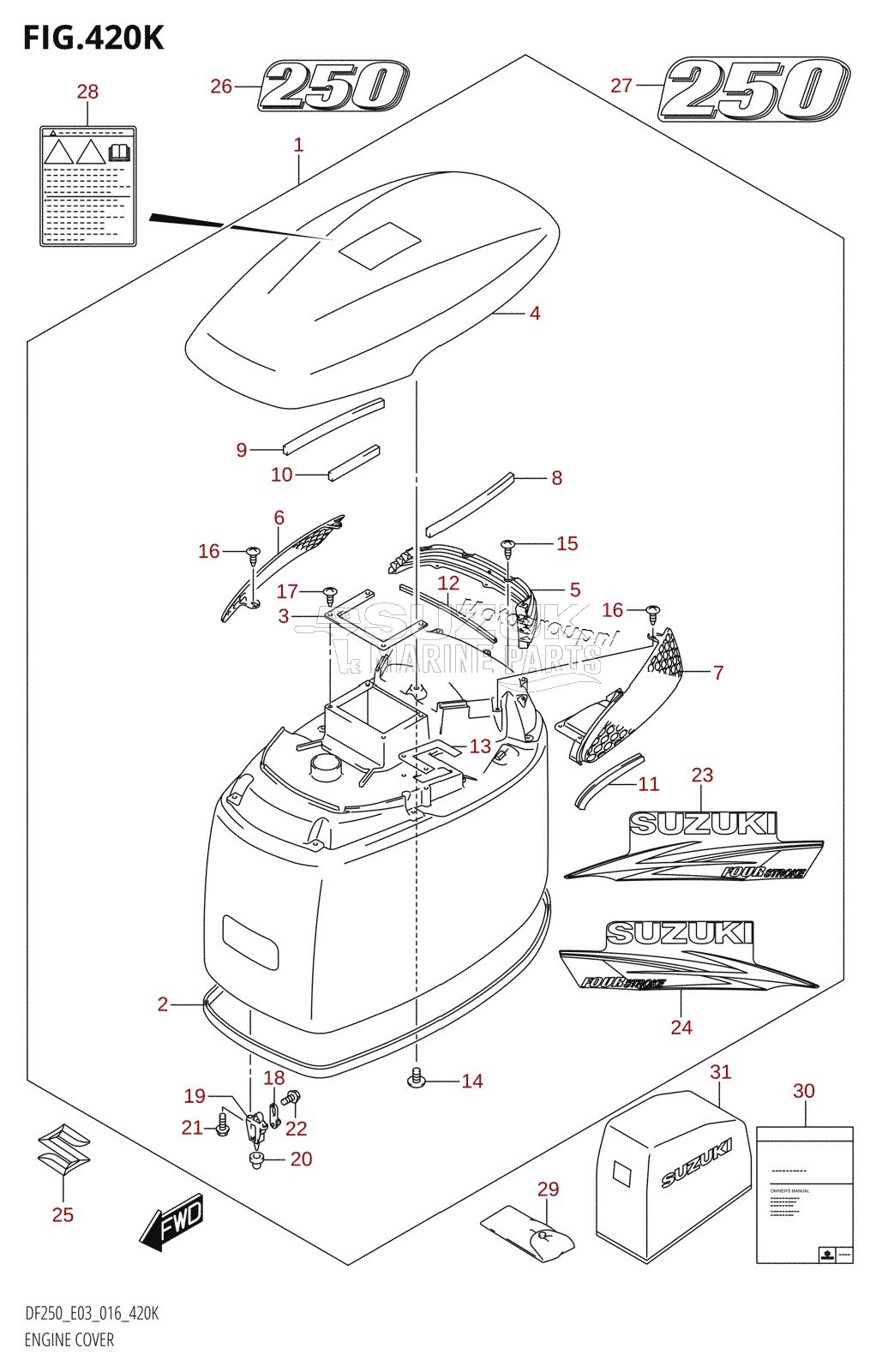 ENGINE COVER (DF250T:E03)