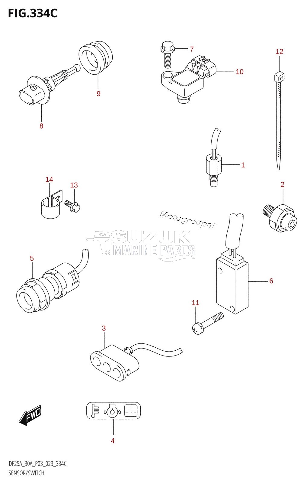 SENSOR /​ SWITCH (DF25ATH,DF30ATH)