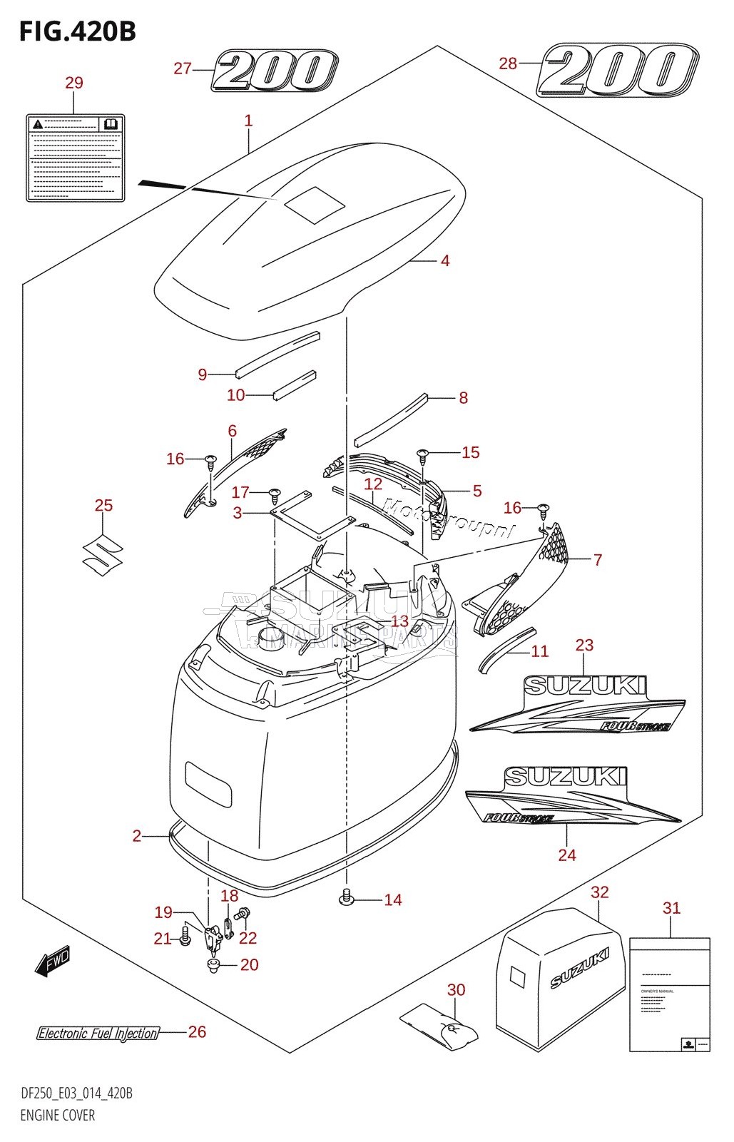 ENGINE COVER (DF200T:E03)