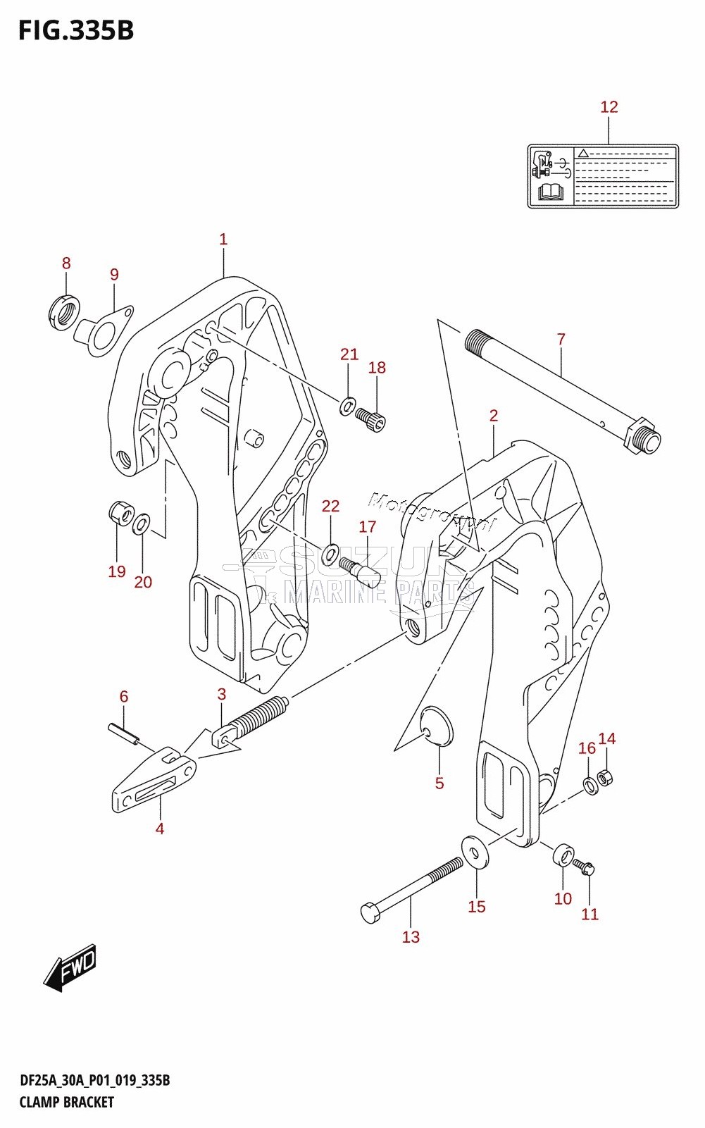 CLAMP BRACKET (DF25AT,DF25ATH,DF30AT,DF30ATH)