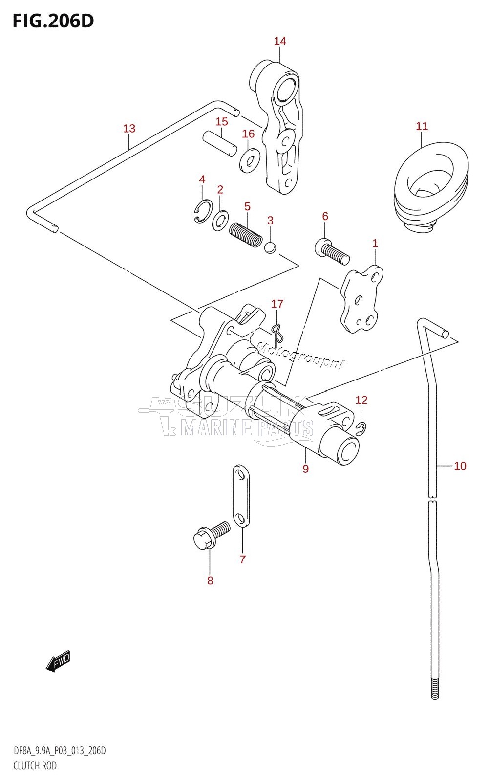 CLUTCH ROD (DF9.9AR:P03)