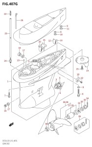 DF250Z From 25003Z-310001 (E01 E40)  2013 drawing GEAR CASE (DF225Z:E01)