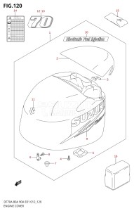 07003F-210001 (2012) 70hp E01 E40-Gen. Export 1 - Costa Rica (DF70A  DF70AT / DF70ATH  DF70ATH) DF70A drawing ENGINE COVER (DF80A E01)