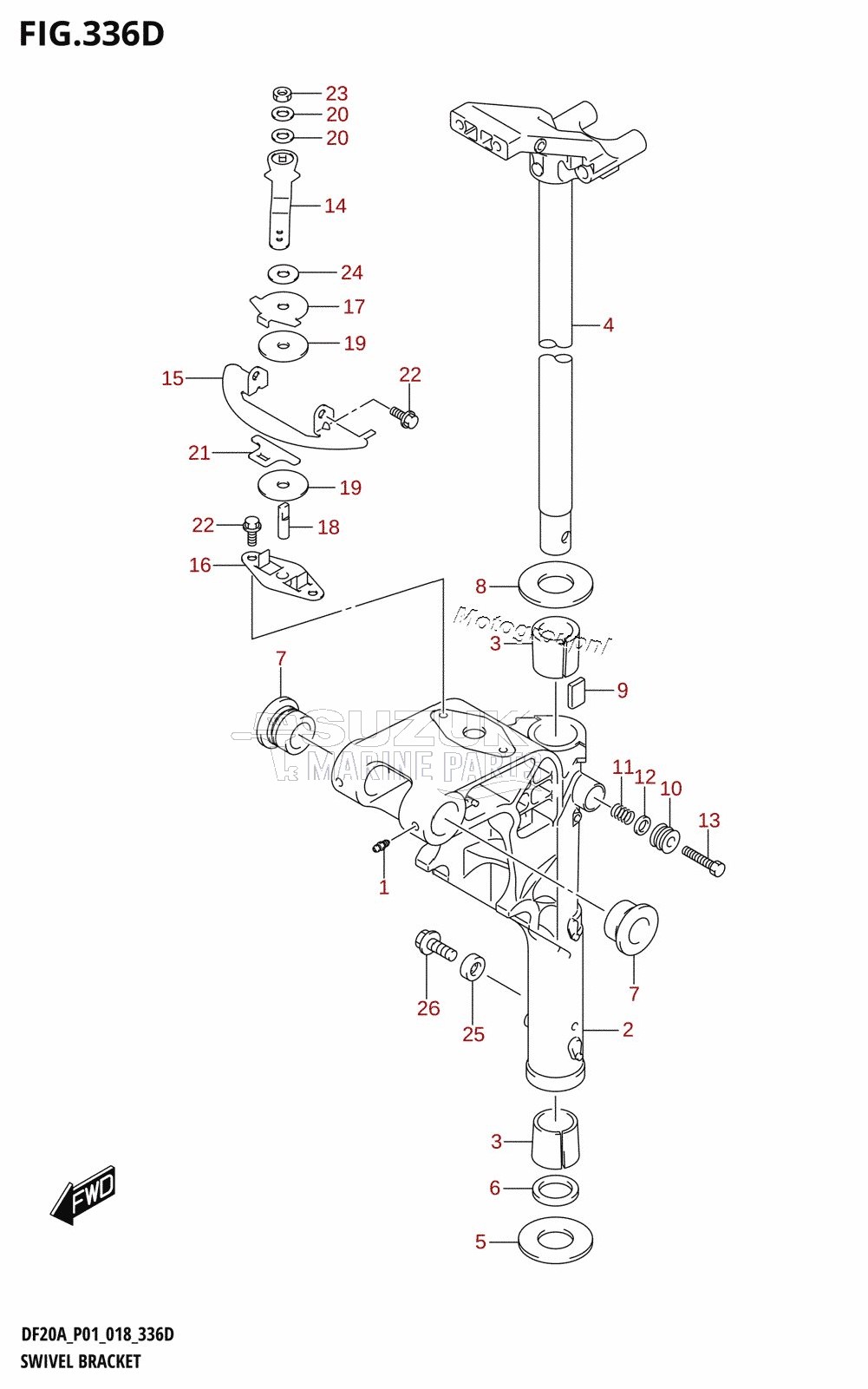 SWIVEL BRACKET (DF9.9BTH,DF20ATH)