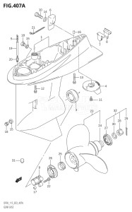 10002F-210001 (2012) 100hp E03-USA (DF100T) DF100 drawing GEAR CASE (DF90T,DF100T,DF115T)