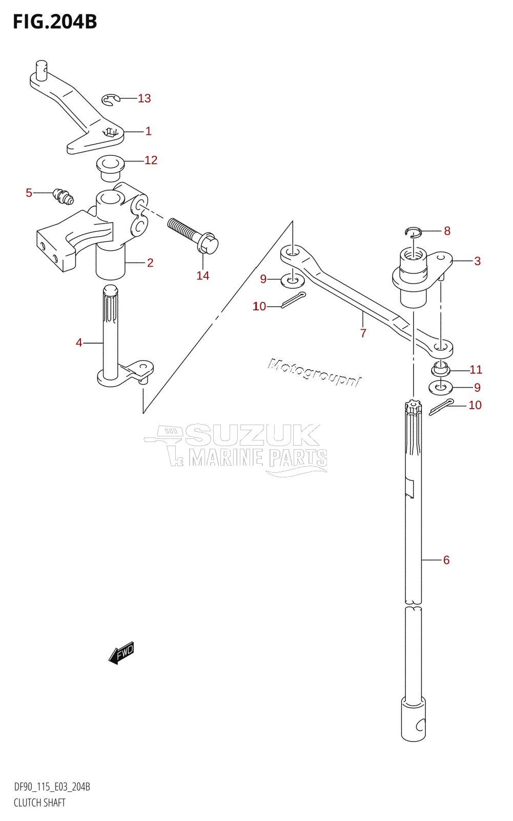 CLUTCH SHAFT (K3,K4,K5,K6)