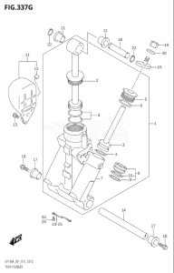 10003F-510001 (2005) 100hp E01-Gen. Export 1 (DF100AT) DF100A drawing TRIM CYLINDER (DF140AT:E40)