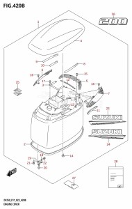 DF250 From 25003F-240001 (E11 E40)  2022 drawing ENGINE COVER ((DF200T,DF200Z):021)