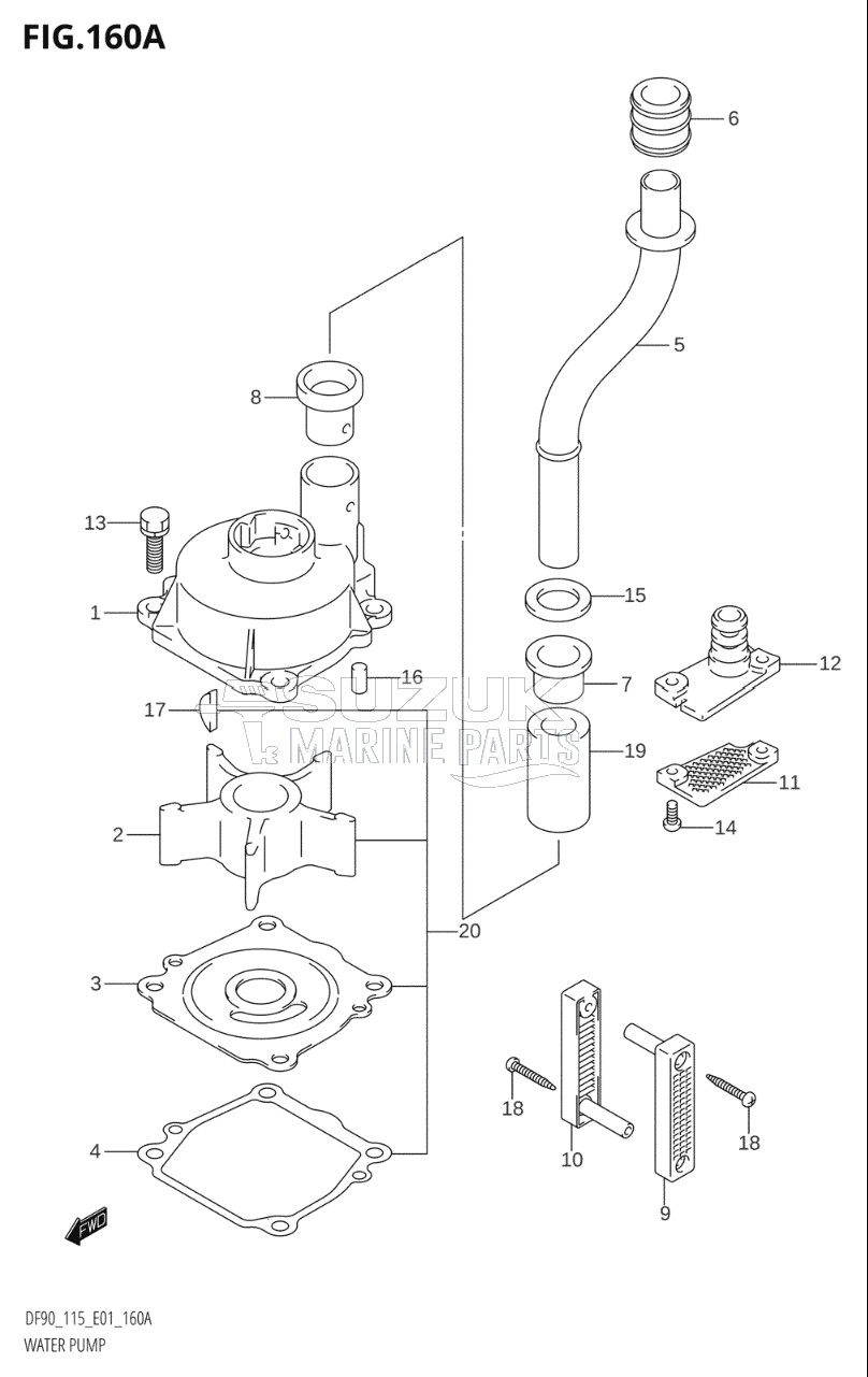 WATER PUMP ((DF90T,DF115T):(K1,K2,K3,K4,K5,K6))