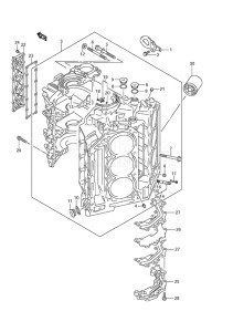 Outboard DF 250 drawing Cylinder Block (DF 250S)