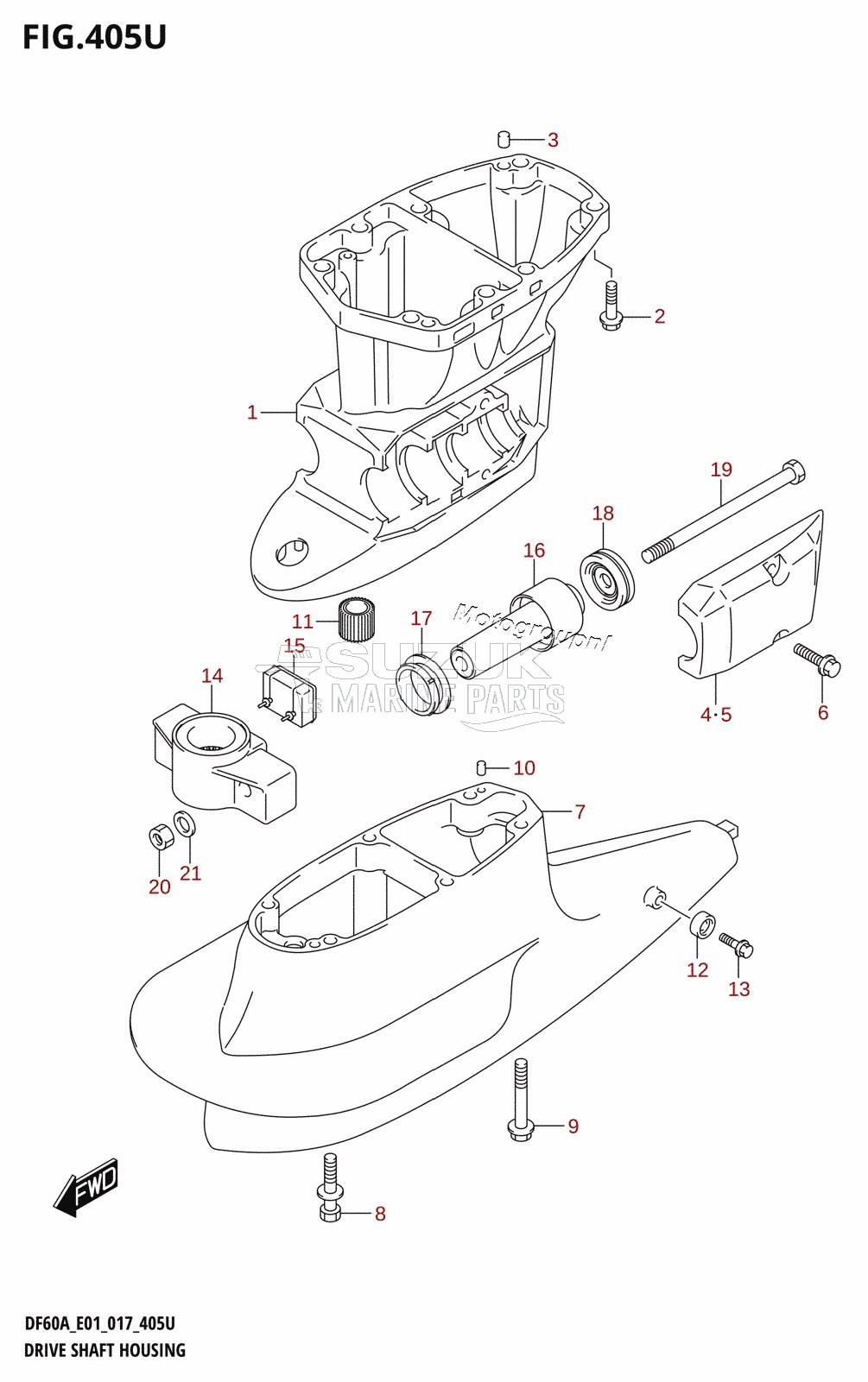 DRIVE SHAFT HOUSING (DF60AVTH:E40)