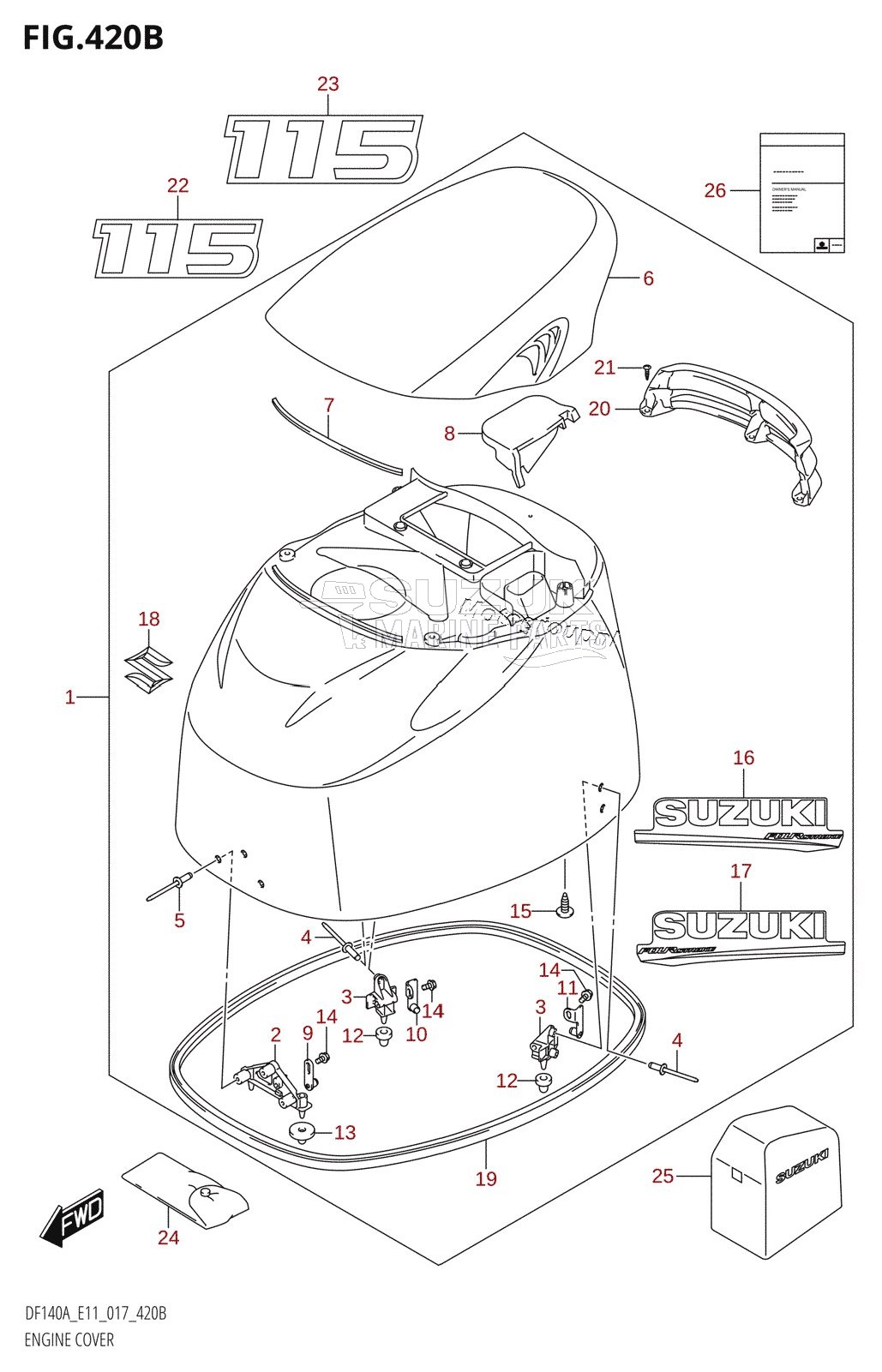 ENGINE COVER (DF115AT:E11)