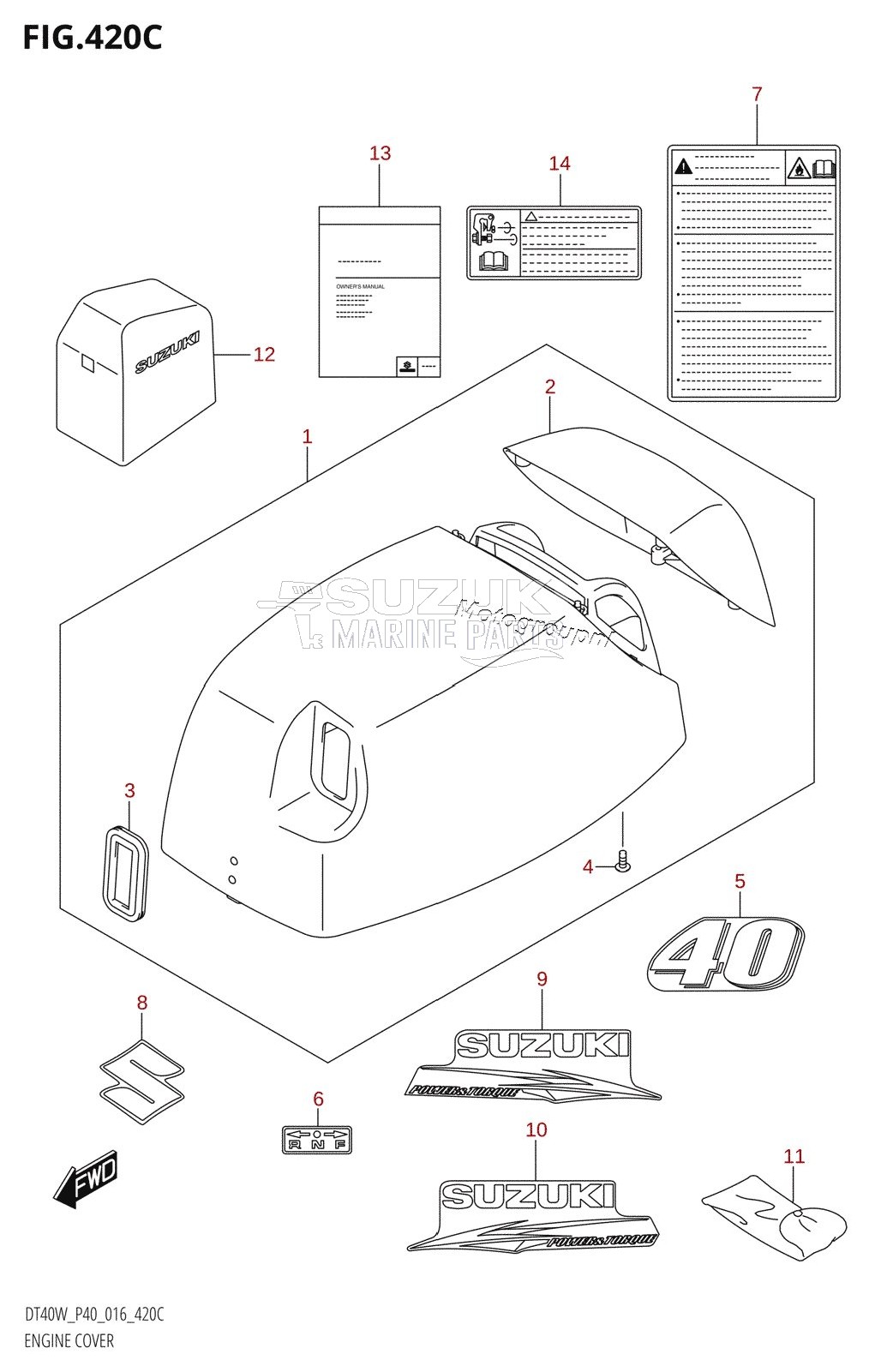 ENGINE COVER (DT40WR:P40)