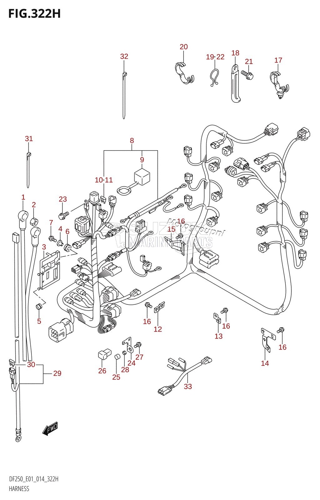 HARNESS (DF225Z:E40)