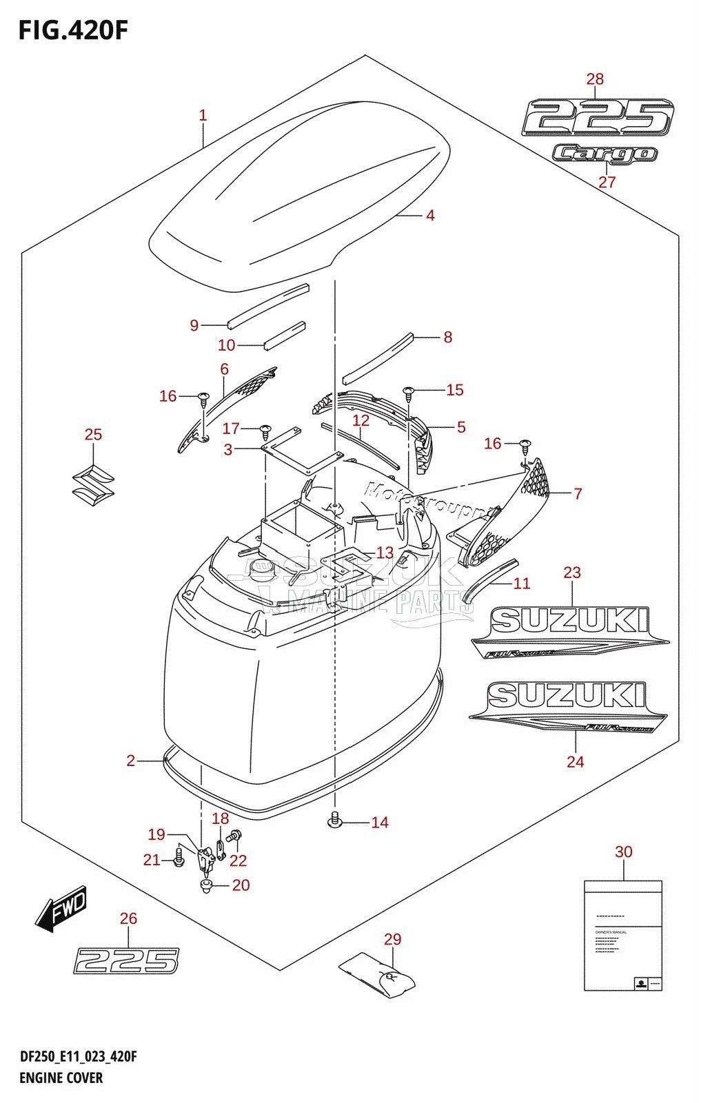 ENGINE COVER ((DF225T,DF225Z):(022,023))