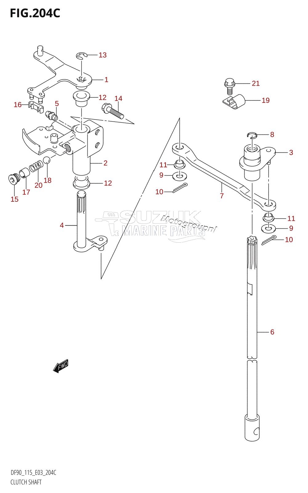 CLUTCH SHAFT (K6,K7,K8,K9,K10,011)