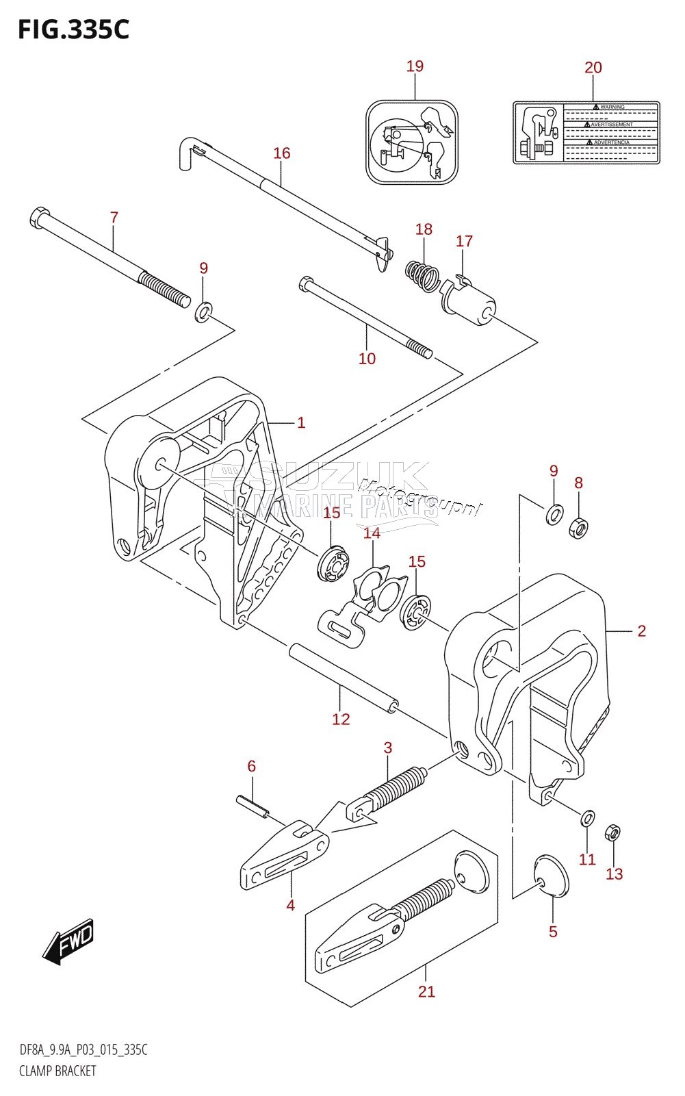 CLAMP BRACKET (DF9.9A:P03)