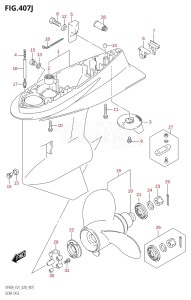 04003F-040001 (2020) 40hp E01-Gen. Export 1 (DF40A  DF40AQH  DF40ATH) DF40A drawing GEAR CASE (DF40ASVT:E34)