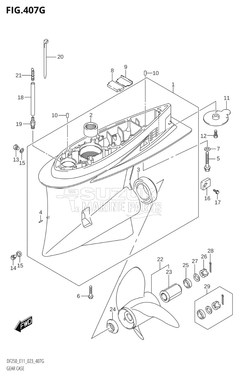 GEAR CASE (DF250ST:(020,021,022))