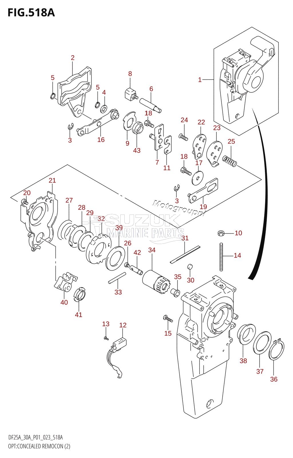 OPT:CONCEALED REMOCON (2) (DF25AR,DF25AT,(DF25ATH,DF30ATH):(022,023),DF30AR,DF30AT)