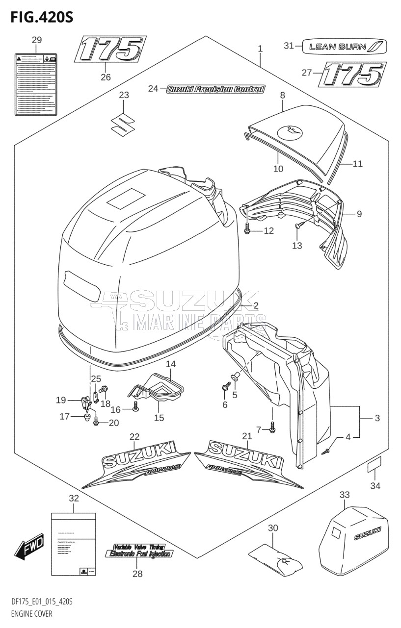 ENGINE COVER (DF175TG:E40,DF175ZG:E40)