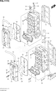 22503F-910001 (2019) 225hp E03-USA (DF225T) DF225T drawing CYLINDER HEAD (DF250ST)