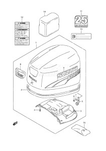 Outboard DF 25 V-Twin drawing Engine Cover