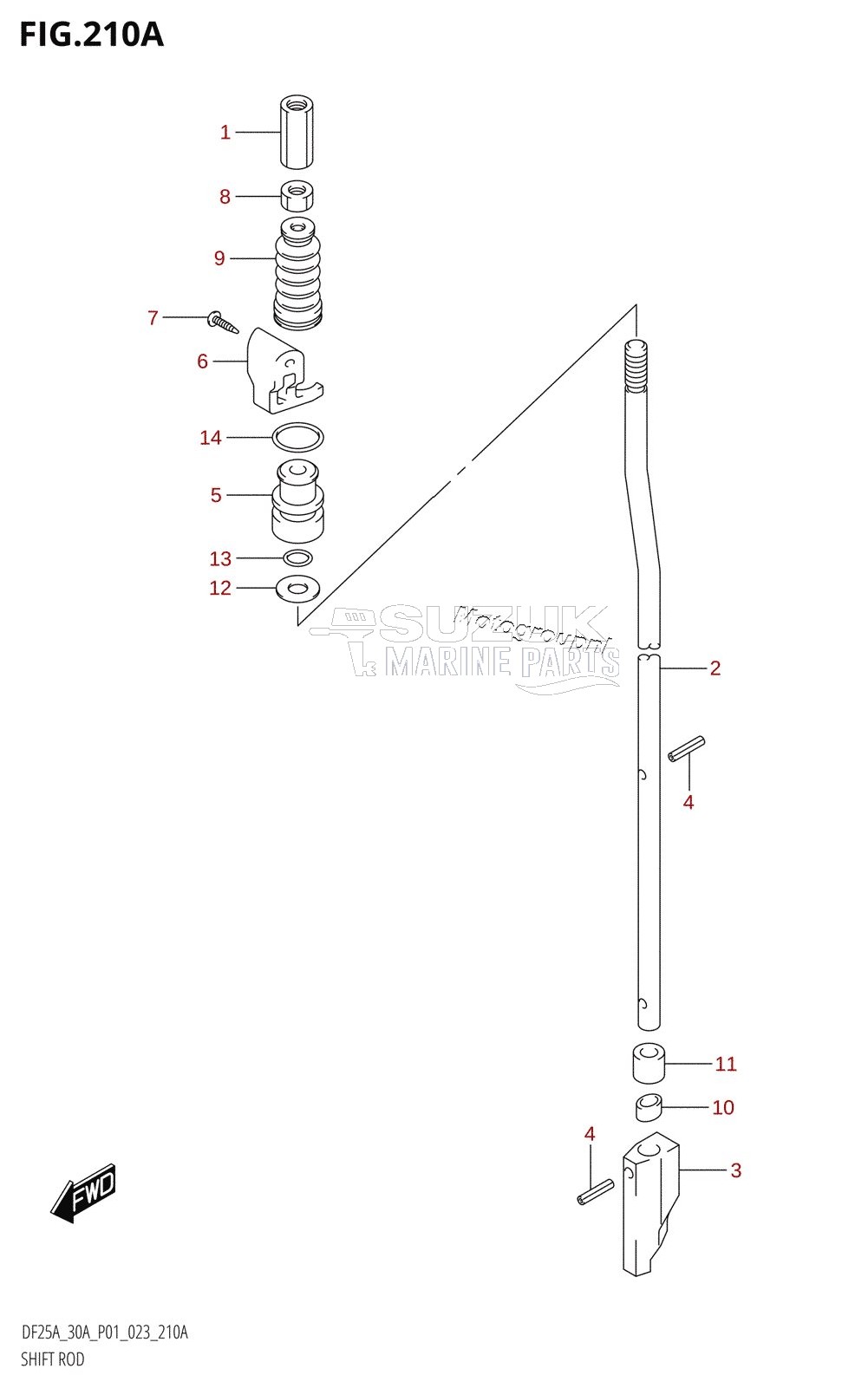 SHIFT ROD (DF25A,DF25AR,DF25AT,DF25ATH)