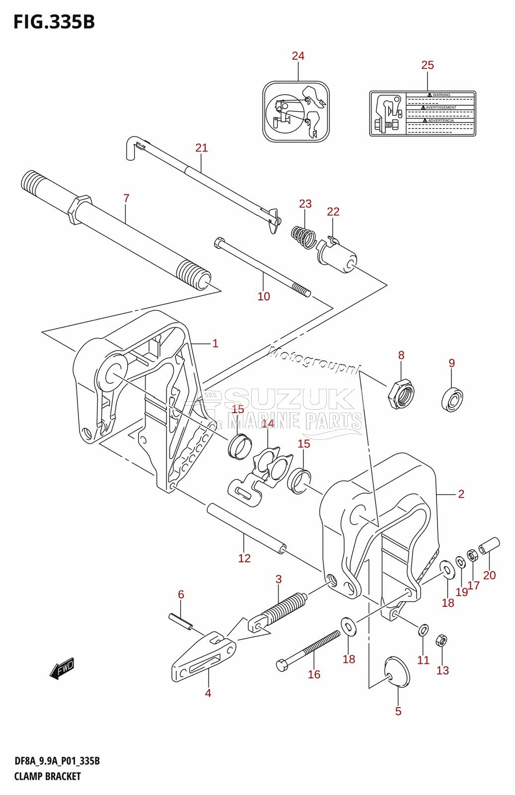 CLAMP BRACKET (DF8AR,DF9.9AR)