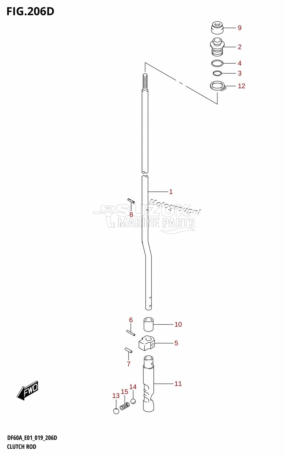 CLUTCH ROD (DF60A:E40,DF60AQH:E01,DF60AQH:E40)