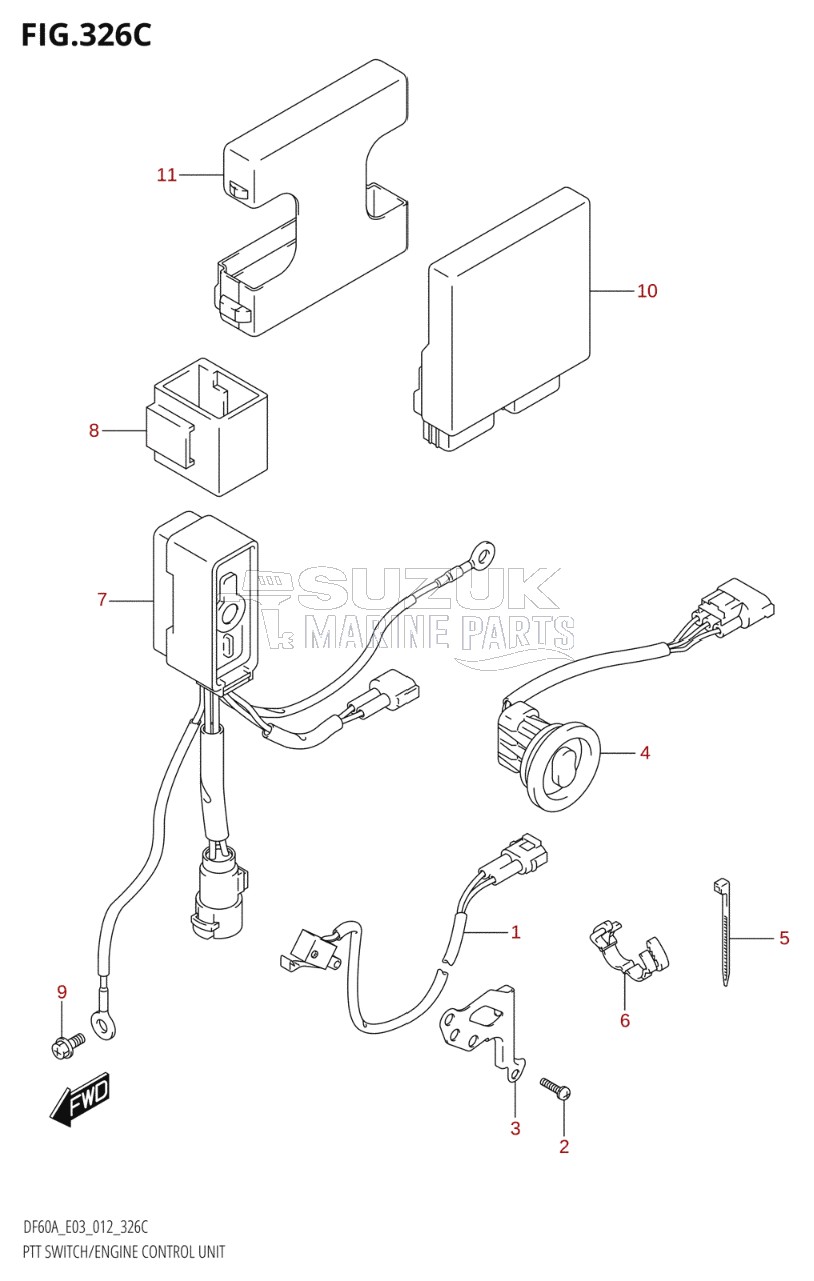 PTT SWITCH / ENGINE CONTROL UNIT (DF60A:E03)