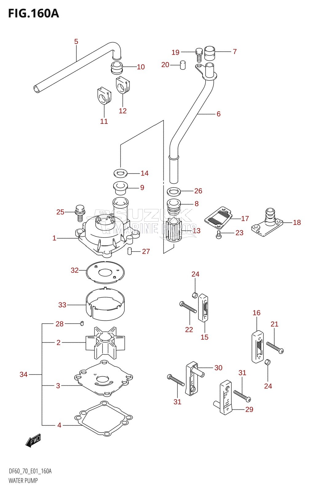 WATER PUMP (W,X,Y,K1,K2,K3,K4,K5,K6,K7)