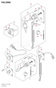 04003F-510001 (2005) 40hp E01 E13-Gen. Export 1 -  SE  Asia (DF40A  DF40AQH  DF40AST  DF40ATH) DF40A drawing OPT:SWITCH (DF60AVT:E01)