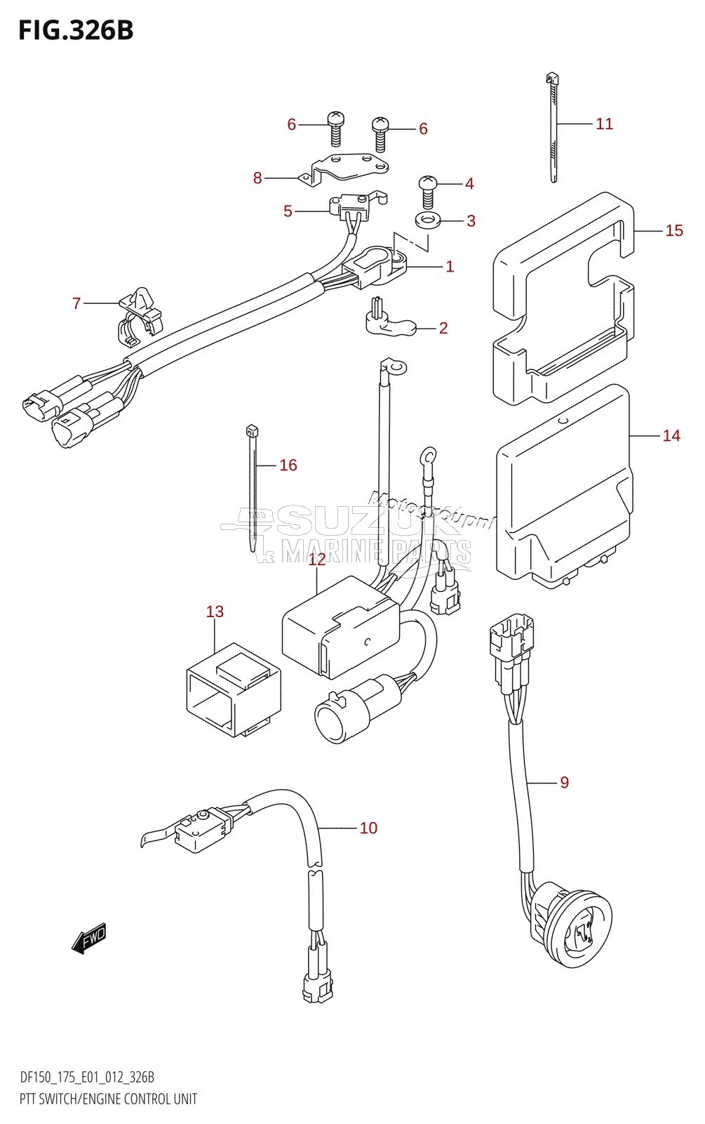 PTT SWITCH /​ ENGINE CONTROL UNIT (DF150T:E40)