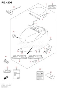 06002F-240001 (2022) 60hp E01 E40 E11-Gen. Export - Costa Rica (DF60AQH  DF60AQH  DF60AT  DF60AT  DF60ATH  DF60ATH) DF60A drawing ENGINE COVER ((DF50A,DF50ATH,DF50AVTH):E01:020)