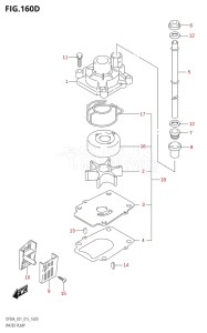 08002F-510001 (2005) 80hp E40 E01- (DF80A) DF80A drawing WATER PUMP (DF70ATH:E40)