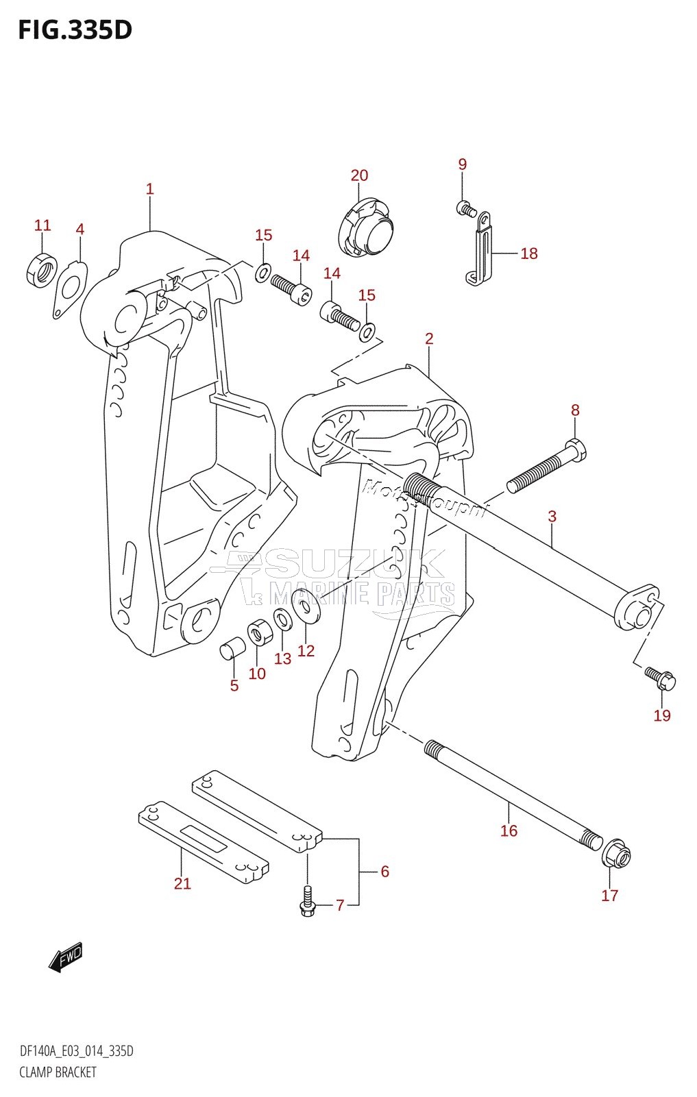 CLAMP BRACKET (DF140AT:E03)