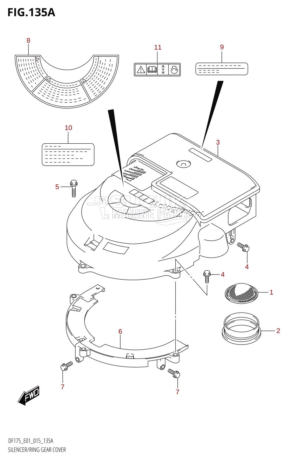 SILENCER /​ RING GEAR COVER (DF150T:E01)