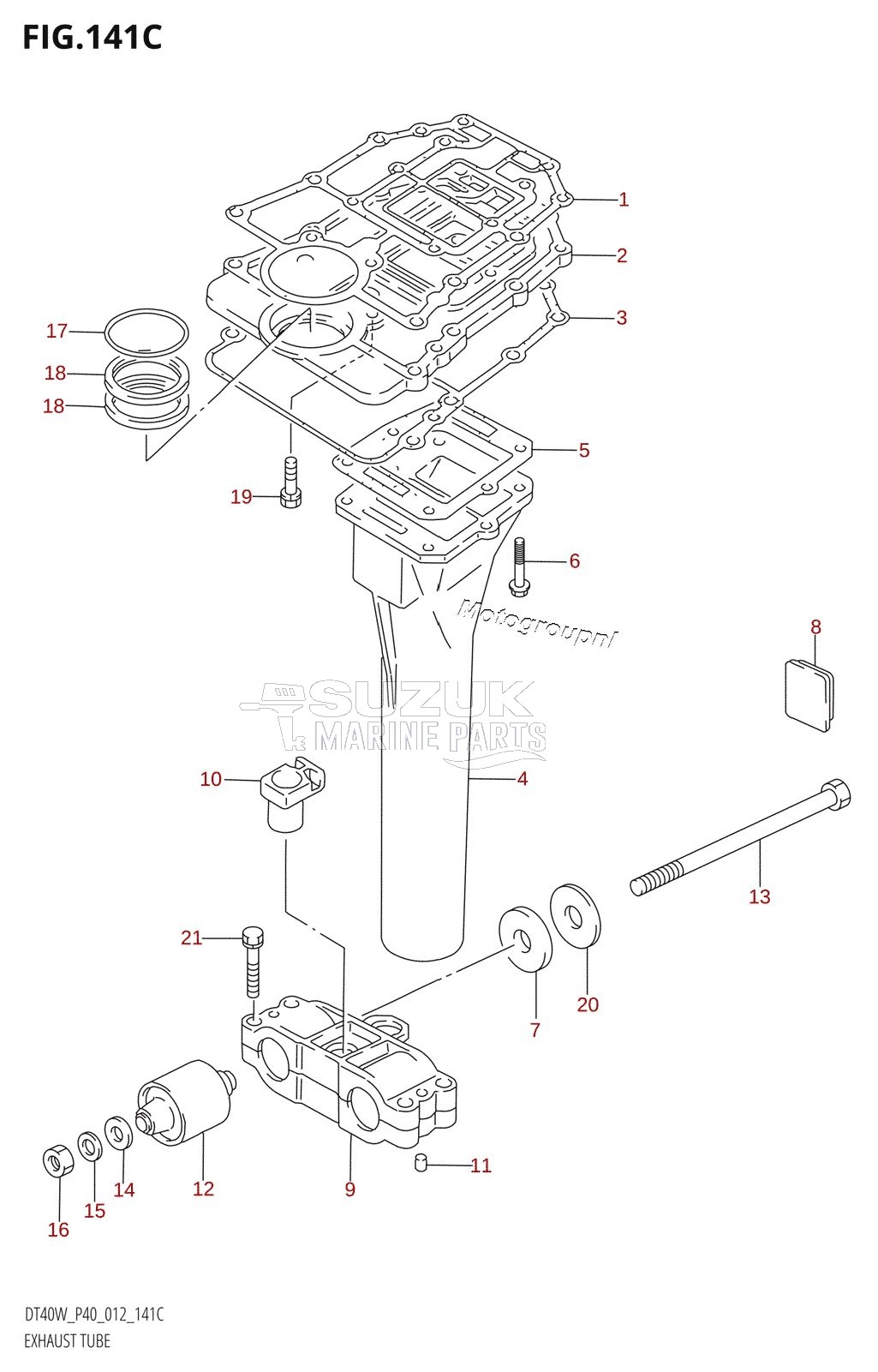 EXHAUST TUBE (DT40WR:P40)